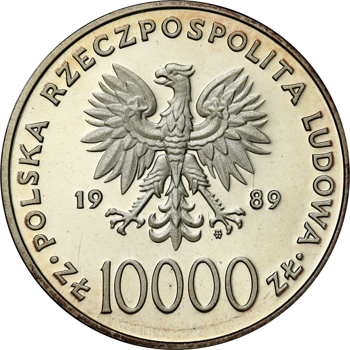 PRL 10.000 złotych 1989 Jan Paweł II pastorał